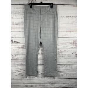 Böhme Pants Womens Medium Gray Plaid Straight Leg Dress Work Stretch Career